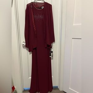 Size 18 Caterina Collections wine NWT 2 piece dress with jacket